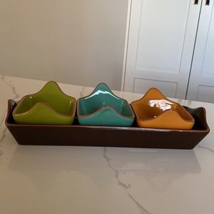 Condiment Set (Set of 3) Motif Bowls W/Tray Plancha by BOBBY FLAY